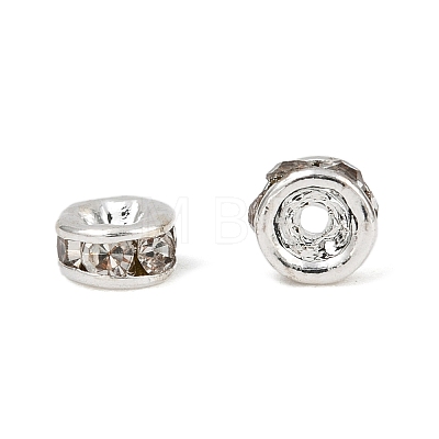 Rack Plating Rondelle Brass Grade A Crystal Rhinestone Spacer Beads RB-D300-S-1