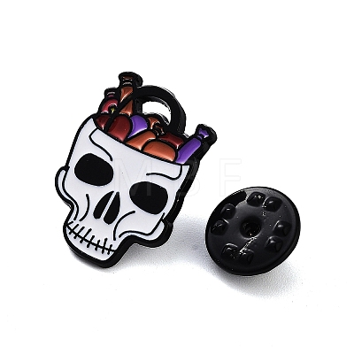 Halloween Theme Black Alloy Brooches JEWB-U002-04B-1