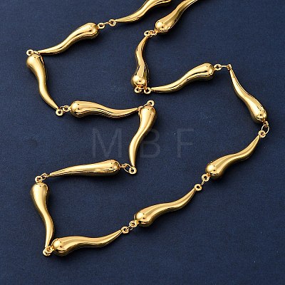 304 Stainless Steel Link Chain Necklaces for Women NJEW-G178-01G-02-1