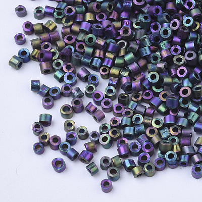 Electroplate Glass Cylinder Beads SEED-Q036-01A-K02-1