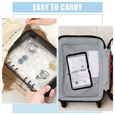 Transparent PVC Jewelry Organizer Storage Zipper Books ABAG-WH0063-114-1