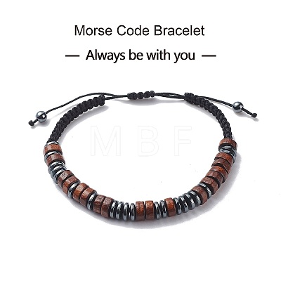 3Pcs 3 Style Morse Code Stackable Bracelets Set BJEW-JB08838-01-1