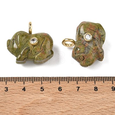 Natural Unakite Carved Pendants GG-CBA105B-03B-G-1