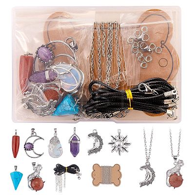 DIY Gemstone Necklace Making Kit DIY-SZ0009-42-1