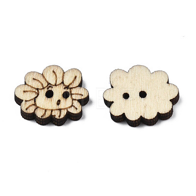 Laser Carved Buttons with 2-Hole WOOD-Q030-86-1