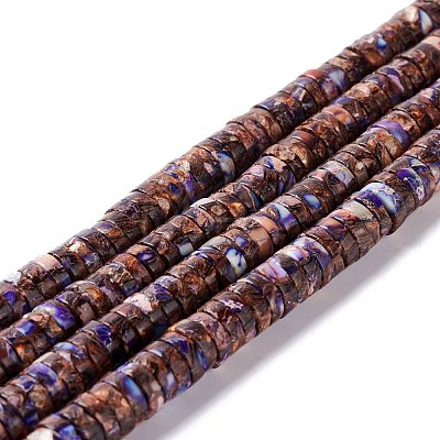 Assembled Synthetic Bronzite and Imperial Jasper Beads Strands G-I318-03B-1