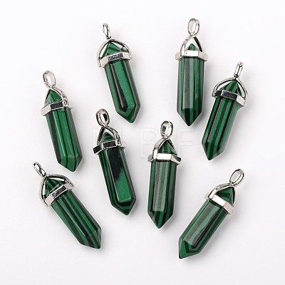 Dyed Synthetic Malachite Pointed Pendants G-F295-03D-1