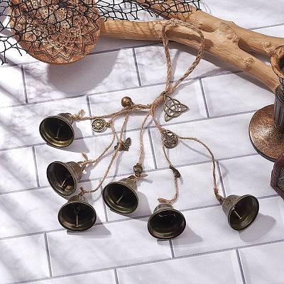 Halloween Iron & Alloy Protective Witch Bells for Doorknob Hanging Ornaments HJEW-JM01894-1