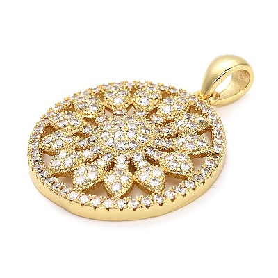 Brass Micro Pave Cubic Zirconia Pendants KK-L229-072G-1