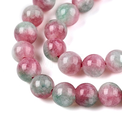 Dyed Natural White Jade Beads Strands G-T138-6mm-210-12-1