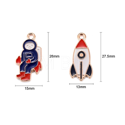 20Pcs 2 Style Zinc Alloy Enamel Pendants ENAM-LS0001-17G-1