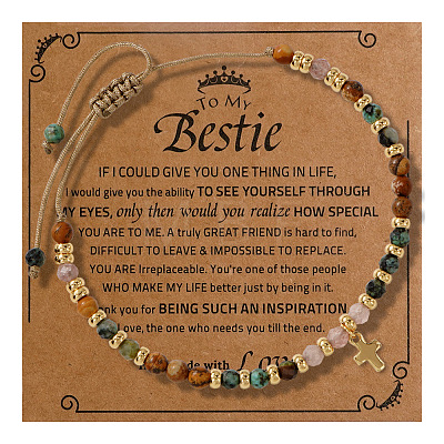 Friendship Theme Brass Cross Charm Bracelets KZ7256-15-1