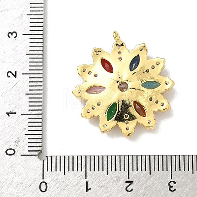 Brass Micro Pave Cubic Zirconia Pendants KK-F905-13G-01-1