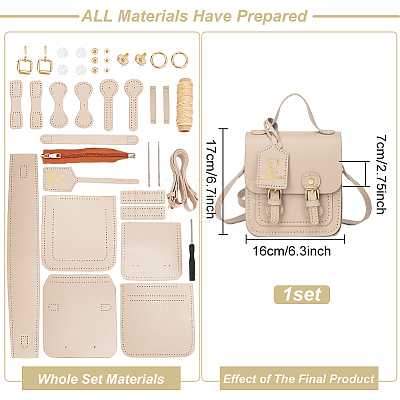 DIY Sew on PU Leather Women's Crossbody Bag Making Kit DIY-WH0386-86C-1