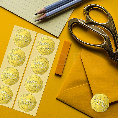 Self Adhesive Gold Foil Embossed Stickers DIY-WH0211-105-1