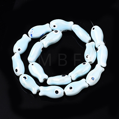 Handmade Porcelain Ceramic Beads Strands PORC-T006-03O-1