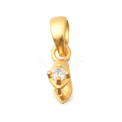 Brass Micro Pave Cubic Zirconia Ice Pick Pinch Bails KK-G600-24G-1