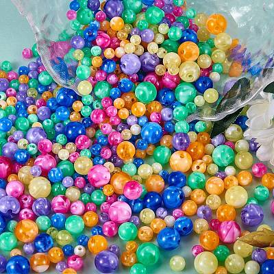 712Pcs 24 Colors Acrylic Beads MACR-SZ0001-68-1