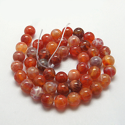 Natural Fire Crackle Agate Beads Strands G-G212-6mm-10-1