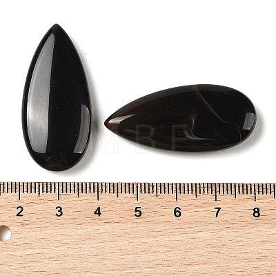 Natural Black Agate Cabochons G-B082-04-1