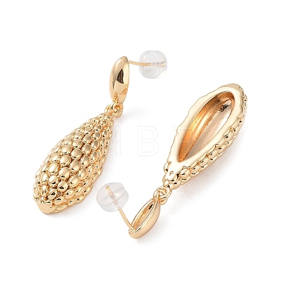 Brass Teardrop Dangle Stud Earrings EJEW-A025-02G-1