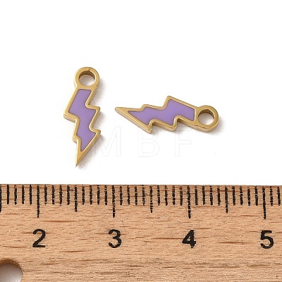 304 Stainless Steel Enamel Charms STAS-L022-332G-1