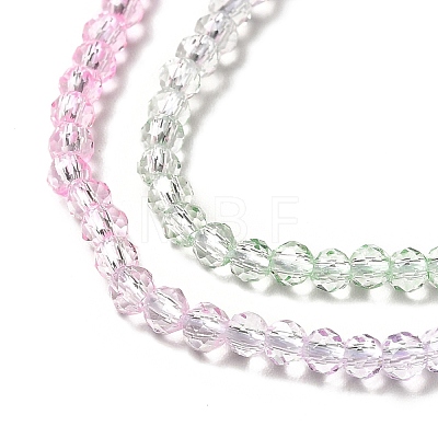 Transparent Gradient Color Glass Beads Strands X1-GLAA-H021-01B-02-1