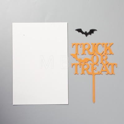 Acrylic Bat & Word Cake Insert Card Decoration DIY-H109-03-1