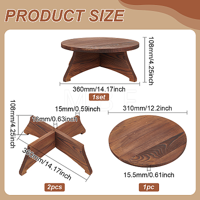 Wooden Display Pedestals AJEW-WH0472-13-1