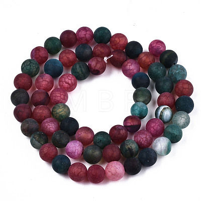 Natural Crackle Agate Beads Strands G-S373-002G-6mm-1