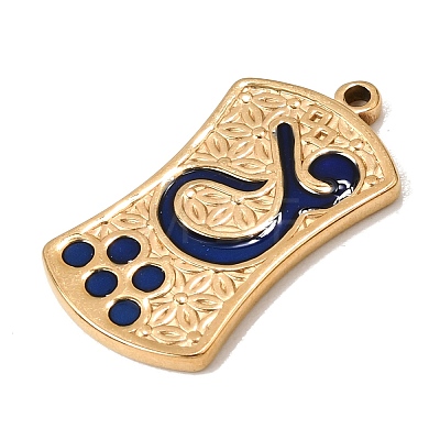304 Stainless Steel Enamel Pendants CU-CBADA55-01G-1