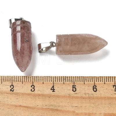 Natural Strawberry Quartz Pointed Pendants G-B127-18P-03-1