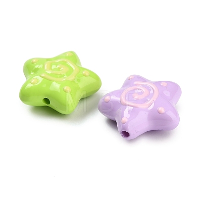 Baking Paint Opaque Acrylic Beads SACR-P035-08-1