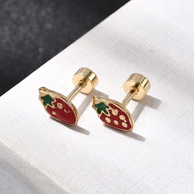 304 Stainless Steel Stud Earrings EJEW-F396-02B-G-1