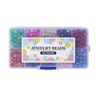 Round Transparent Crackle Glass Beads CCG-X0006-B-WH-1