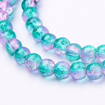 Crackle Glass Beads Strands X-CCG-Q002-4mm-06-1