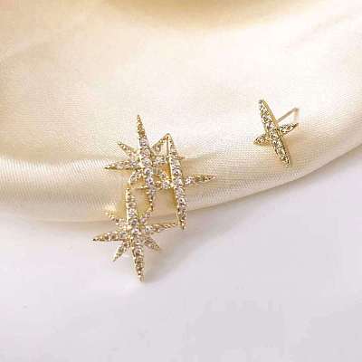 Alloy Rhinestone Stud Earrings FS-WGE0AD6-35-1