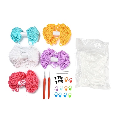 4 Style Whale Yarn Knitting Beginner Kit DIY-F146-01-1
