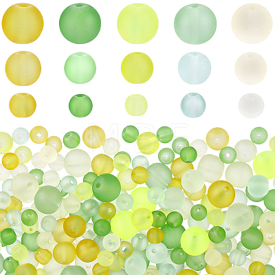 400Pcs 15 Colors Baking Paint Transparent Glass Beads GLAA-PA0001-82A-1