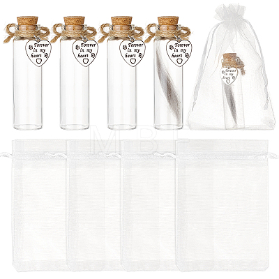 5Pcs Column Glass Bottles for Pet Pur Keepsake AJEW-FG00020-1
