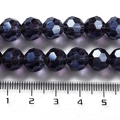 Electroplate Transparent Glass Beads Strands EGLA-A035-T10mm-A15-1