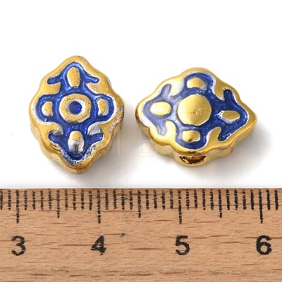 Rack Plating Brass Enamel Beads KK-P276-37G-1