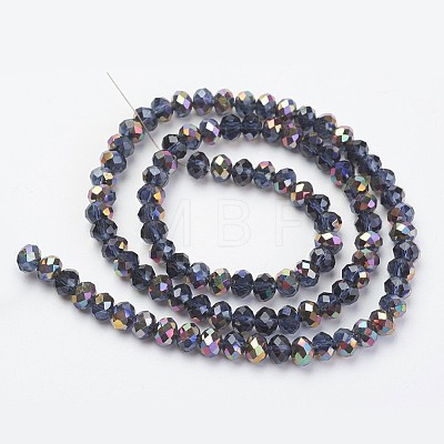 Electroplate Transparent Glass Beads Strands EGLA-A034-T1mm-R07-1