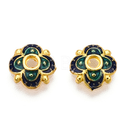 4-Petal Alloy Enamel Bead Caps X1-ENAM-TAC0023-04-1