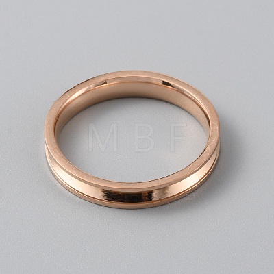 Titanium Steel Grooved Finger Ring Settings RJEW-WH0012-11F-1