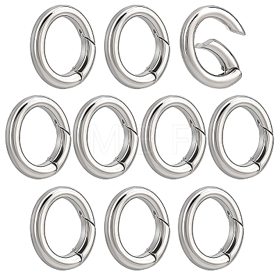 10Pcs Brass Spring Gate Rings KK-ME0004-13P-1