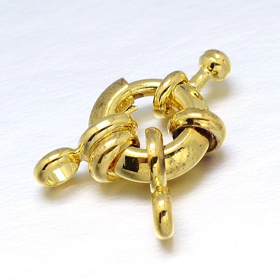Brass Spring Ring Clasps KK-L082B-01-1