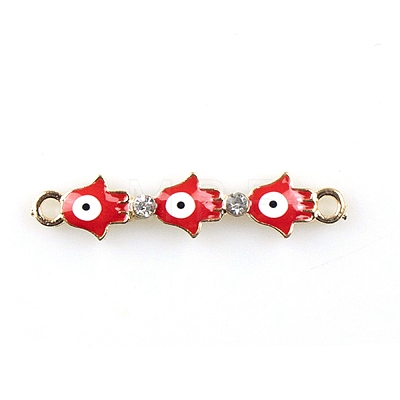 Alloy Evil Eye Enamel Connector Charms X1-FIND-TAC0016-24D-1