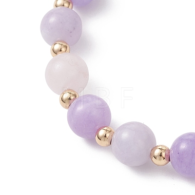 Natural Aquamarine & Rose Quartz & Amethyst Beaded Stretch Bracelets for Women BJEW-JB12945-1