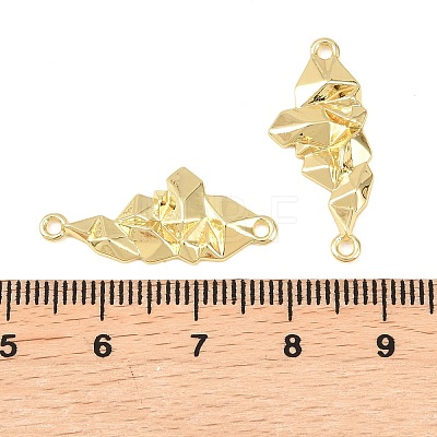 Brass Textured Cloud Connector Charms KK-F931-18G-1